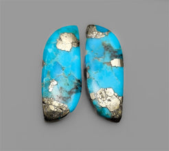 Morenci Turquoise Pair With Pyrite Inclusion