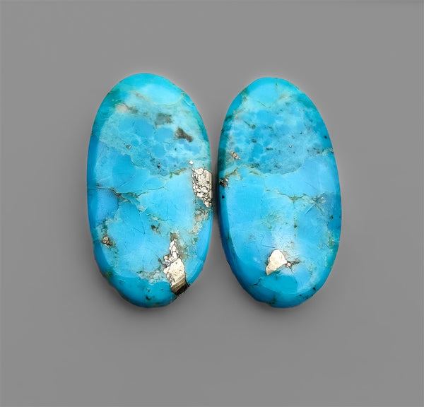 Morenci Turquoise Pair With Pyrite Inclusion