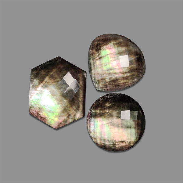 Checkerboard-Cut-Himalayan-Quartz-And-Black-Mother-Of-Pearl-Doublets-Lot-5081 | Gemstone for sale | Gemstones by Lapidary Artist