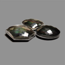 Checkerboard Cut Himalayan Quartz And Black Mother Of Pearl Doublets Lot
