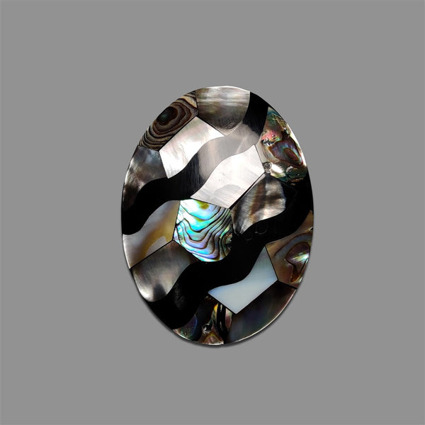 Abalone-Shell-And-Mother-Of-Pearl-Inlay-Cabochon-5101 | Gemstone for sale | Gemstones by Lapidary Artist