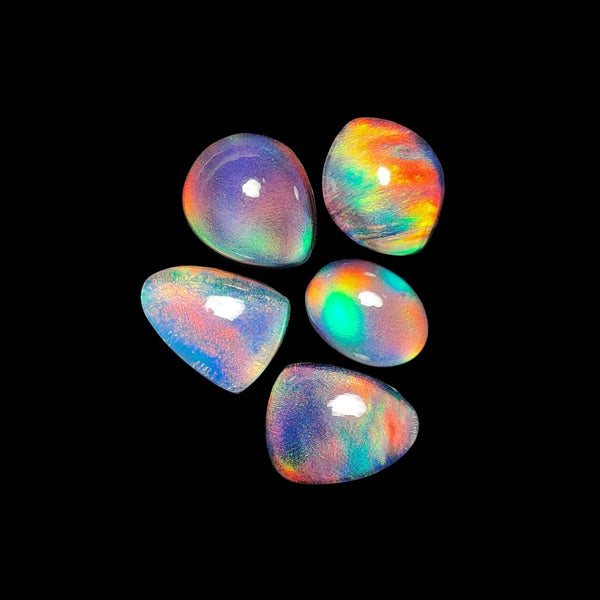 Himalayan-Quartz-And-Aurora-Opal-Doublet-Cabochons-Lot-5107 | Gemstone for sale | Gemstones by Lapidary Artist