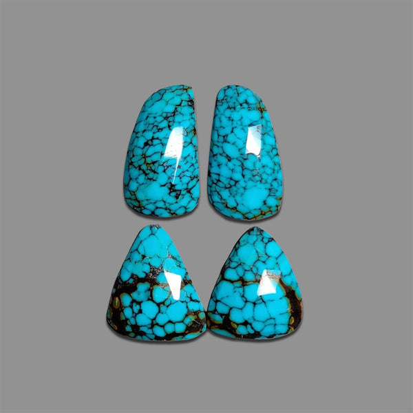 Rose-Cut-Hubei-Turquoise-Pairs-Lot-5116 | Gemstone for sale | Gemstones by Lapidary Artist