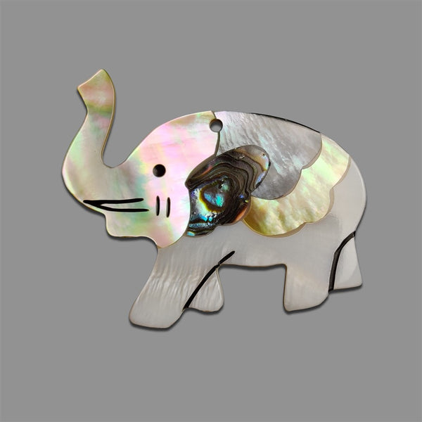Abalone-Shell-And-Mother-Of-Pearl-Elephant-Carving-5144 | Gemstone for sale | Gemstones by Lapidary Artist