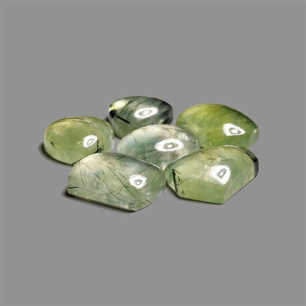 Black-Tourmalinated-Prehnite-Cabochons-Lot-4982 | Gemstone for sale | Gemstones by Lapidary Artist