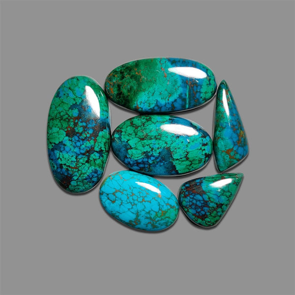 Peruvian-Chrysocolla-Cabochons-Lot-5166 | Gemstone for sale | Gemstones by Lapidary Artist