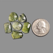 Black Tourmalinated Prehnite Cabochons Lot
