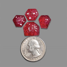 Treated Ruby Mughal Carvings Lot