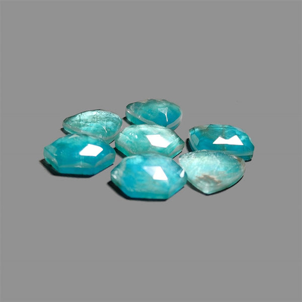 Rose-Cut-Himalayan-Quartz-And-Neon-Apatite-Doublets-Lot-5194 | Gemstone for sale | Gemstones by Lapidary Artist