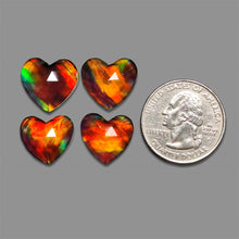 Rose Cut Himalayan Quartz And Aurora Opal Doublet Hearts Lot