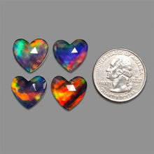 Rose Cut Himalayan Quartz And Aurora Opal Doublet Hearts Lot
