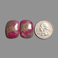 Rose Cut Ruby In Quartz Pair