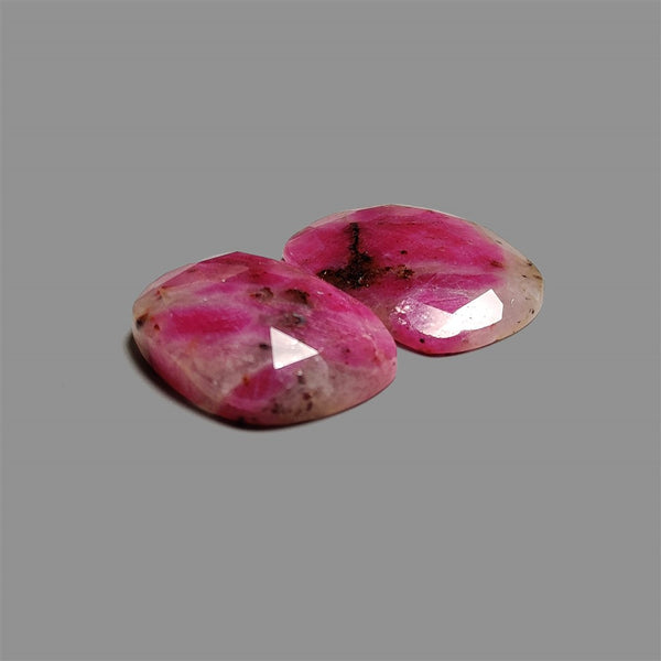 Rose-Cut-Ruby-In-Quartz-Pair-5250 | Gemstone for sale | Gemstones by Lapidary Artist