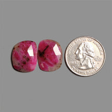 Rose Cut Ruby In Quartz Pair