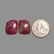 Rose Cut Ruby In Quartz Pair