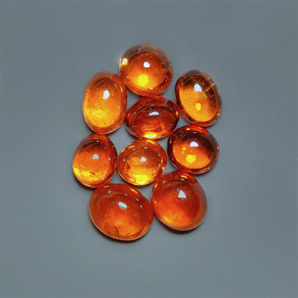 Rare High Grade Mandarin Orange Spessartite Garnet Cabochons Lot