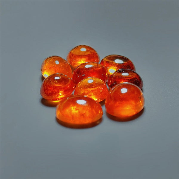 Rare High Grade Mandarin Orange Spessartite Garnet Cabochons Lot