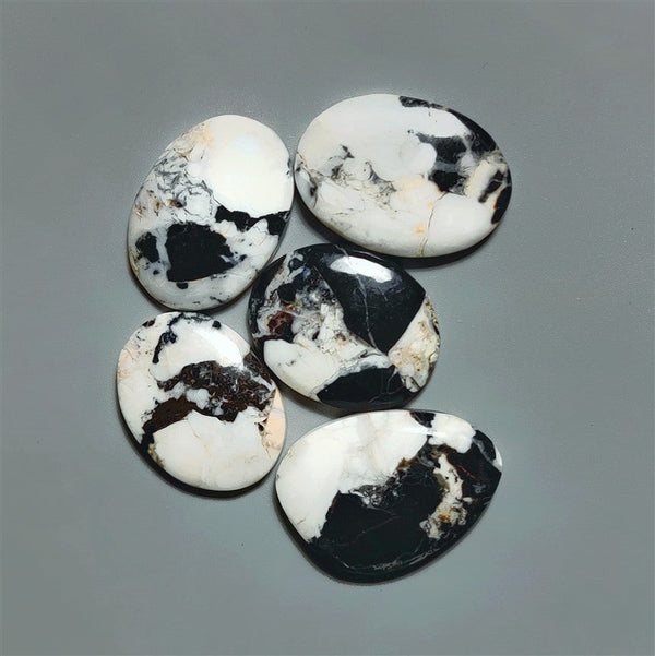 White Buffalo Turquoise Cabochons Lot