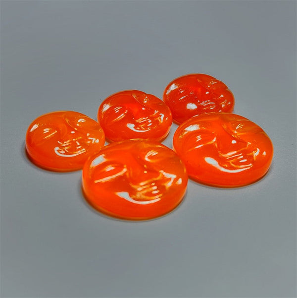 Handcarved Carnelian Agate Moonface Lot