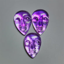 Handcarved Amethyst And Mother Of Pearl Doublet Moonface Lot