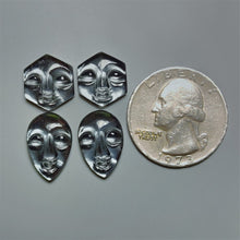 Handcarved Crystal And Hematite Moonface Lot