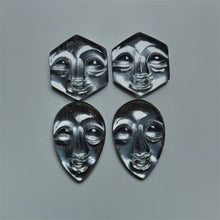 Handcarved Crystal And Hematite Moonface Lot
