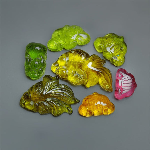 Handcarved Tourmalines Lot