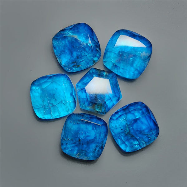 Portrait Cut Himalayan Quartz And Neon Apatite Doublets Lot