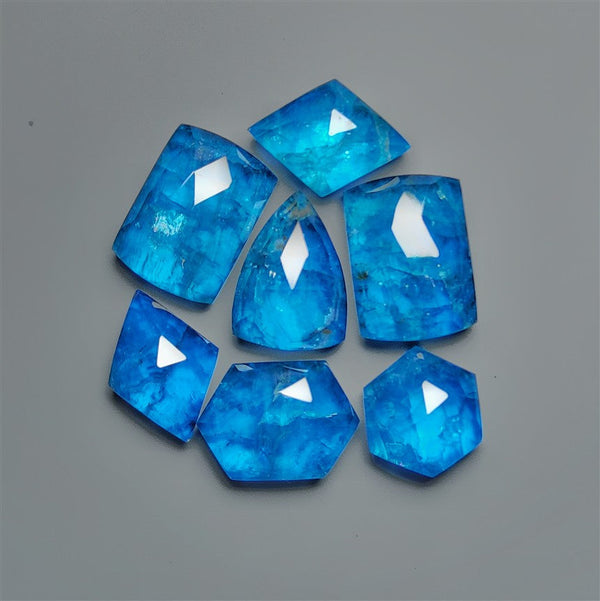 Rose Cut Himalayan Quartz And Neon Apatite Doublets Lot