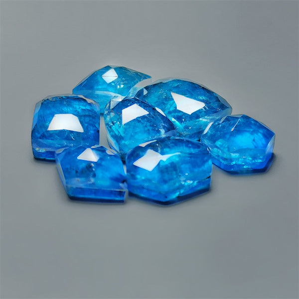 Rose Cut Himalayan Quartz And Neon Apatite Doublets Lot