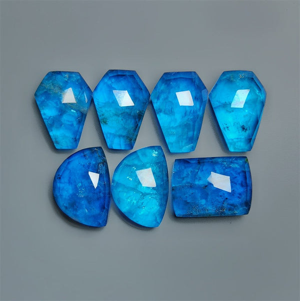 Rose Cut Himalayan Quartz And Neon Apatite Doublets Lot