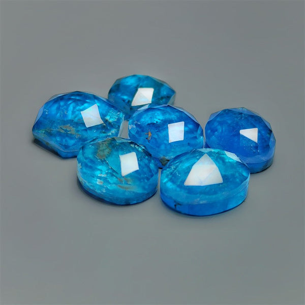 Rose Cut Himalayan Quartz And Neon Apatite Doublets Lot