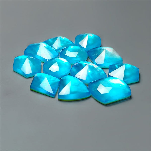 Radian Cut Himalayan Quartz & Aqua Mother of Pearl Doublets Lot