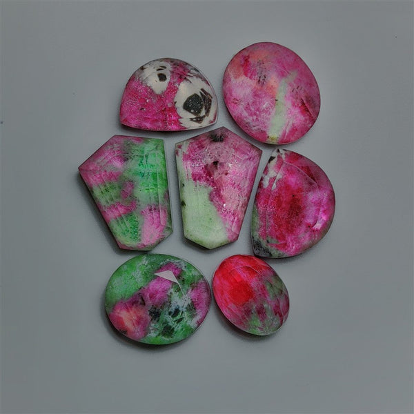 Step Cut Himalayan Quartz And Ruby Zoisite Lot