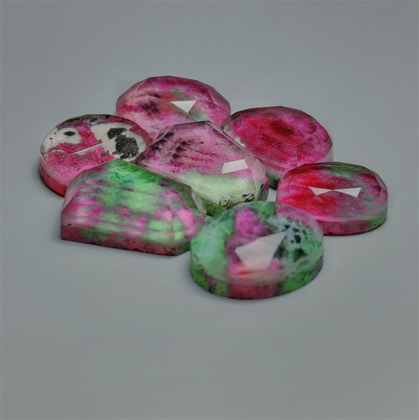 Step Cut Himalayan Quartz And Ruby Zoisite Lot
