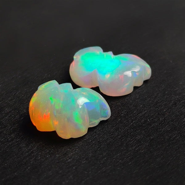 Handcarved Ethiopian Welo Opal Butterfly Lot