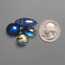 Golden Rutilated Quartz And Labradorite Doublets Lot