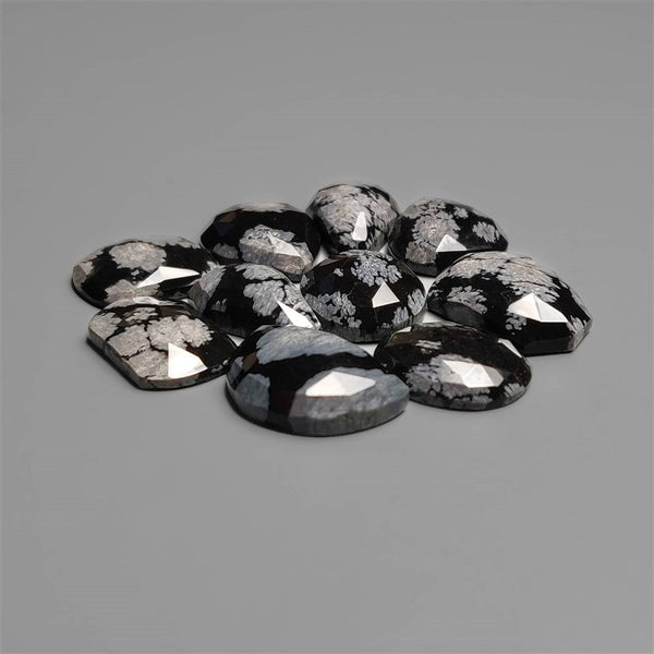 Rose Cut Snowflake Obsidian Lot