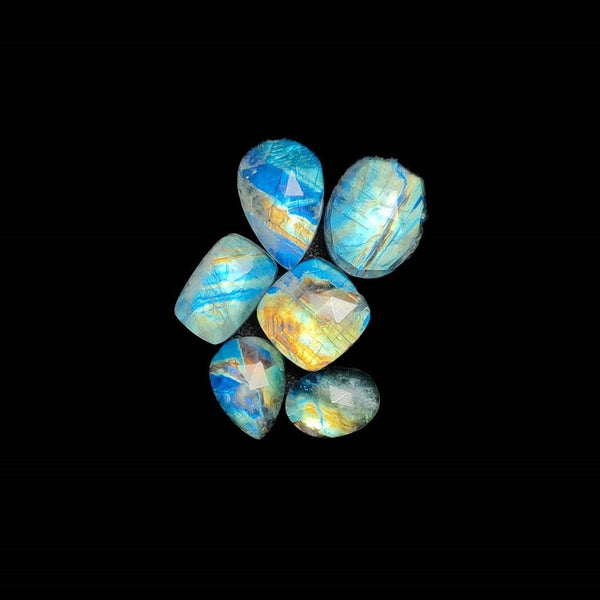 Rose Cut Crystal And Rainbow Moonstone Doublets Lot