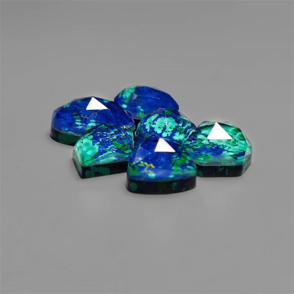 Rose Cut Crystal & Compressed Azurite Malachite Doublets Lot