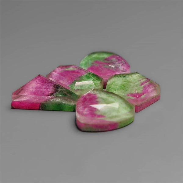 Step Cut Crystal And Ruby Zoisites Lot