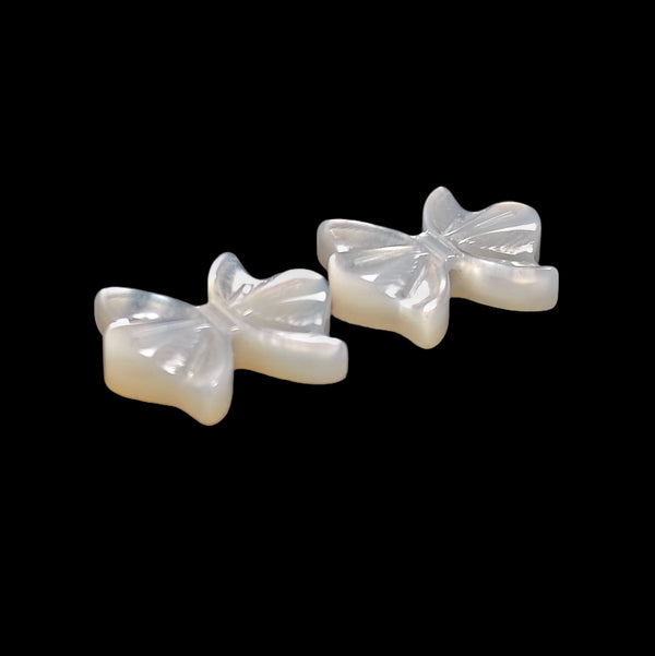 Handcarved Mother of Pearl Bow Pair-5017 | Gemstone for sale | Pearl for sale