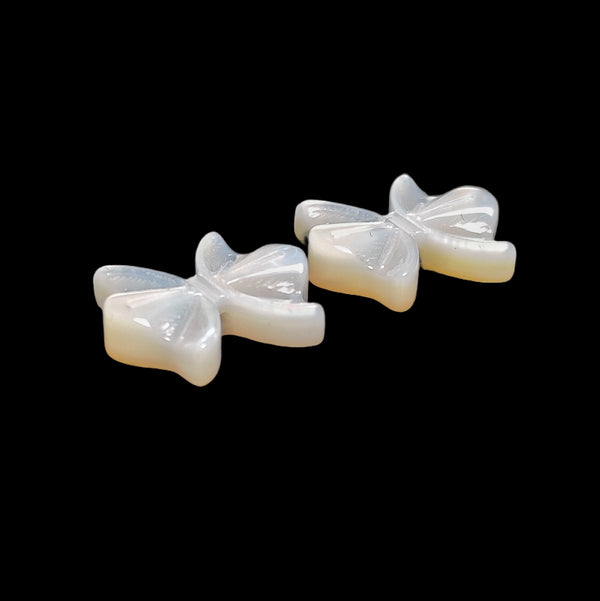 Handcarved Mother of Pearl Bow Pair-5018 | Gemstone for sale | Pearl for sale