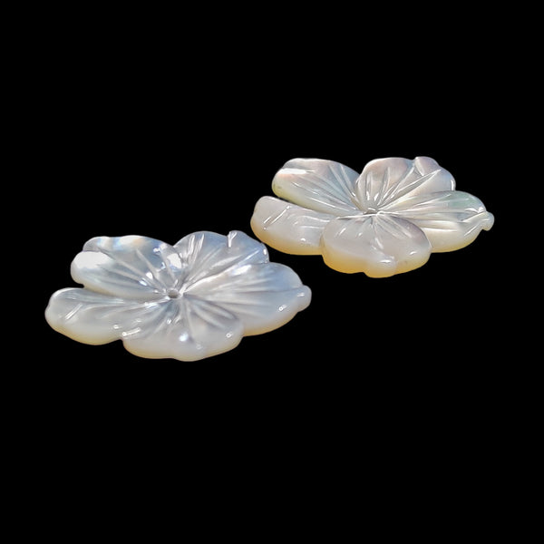 Handcarved Mother of Pearl Flowers Lot-5020 | Gemstone for sale | Pearl for sale