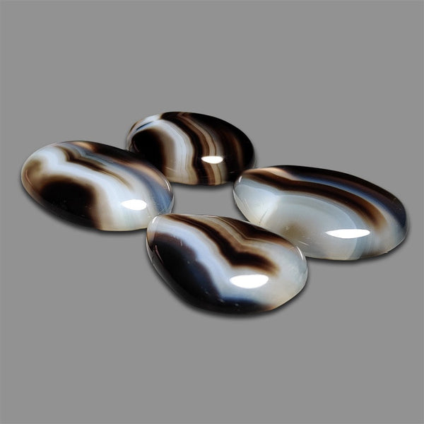 Tuxedo Banded Agate Cabochons Lot