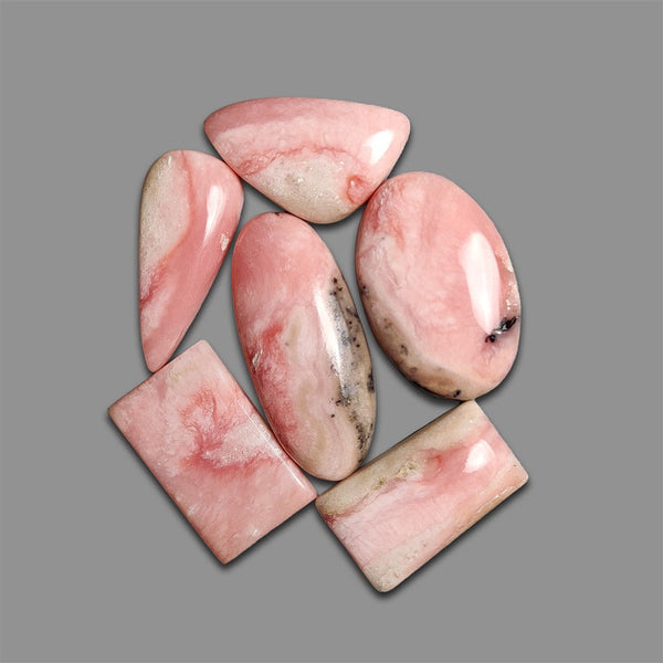 Natural Pink Opal Calcite Cabochons Lot-4651 | Gemstone for sale