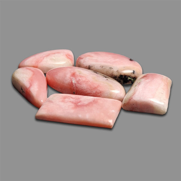 Natural Pink Opal Calcite Cabochons Lot