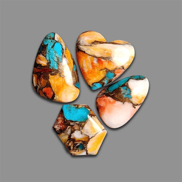 Spiney Oyster Turquoise Cabochons Lot-4673 | Gemstone for sale