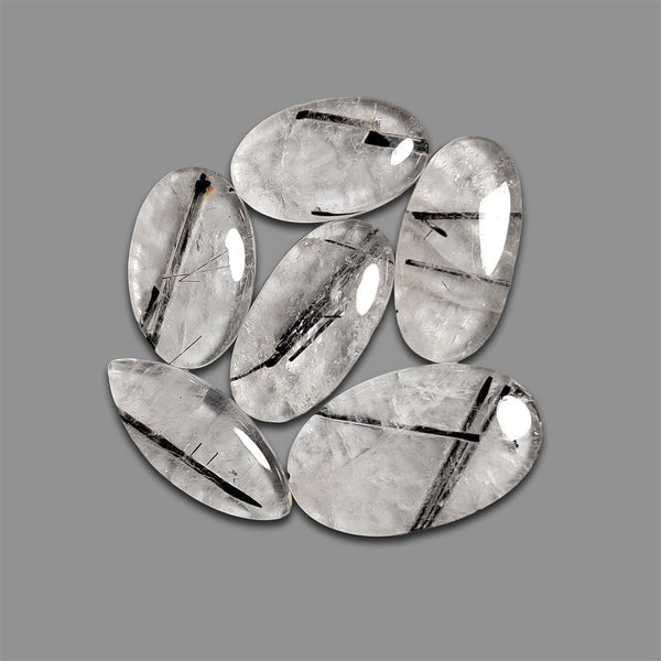 Black Tourmaline In Quartz Cabochons Lot-4678 | Gemstone for sale