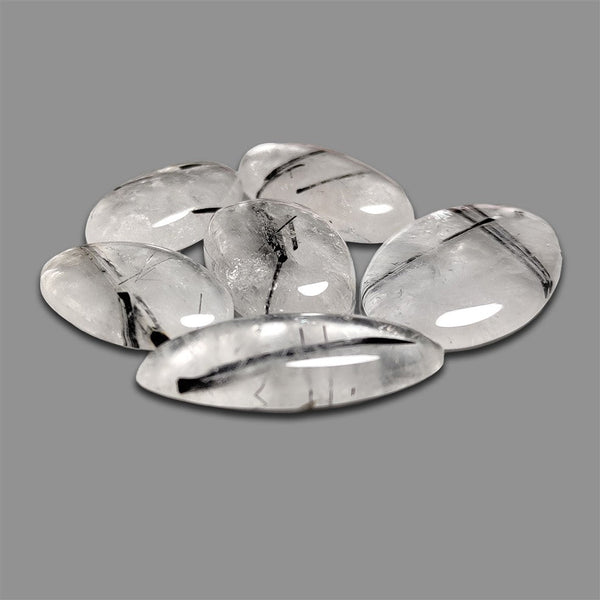 Black Tourmaline In Quartz Cabochons Lot